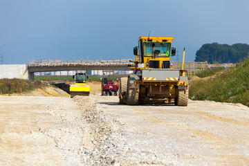 Obraz premium Bagger auf einer Strassenbaustelle