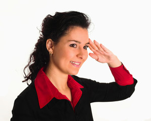 air hostess saluting