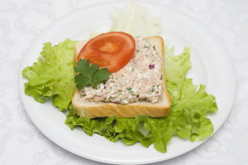 Fototapeta na wymiar Tuna salad sandwich