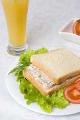 Tuna salad sandwich breakfast