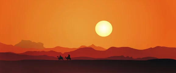 Foto op Canvas Egypte zonsondergang © Sergii Ryzhkov
