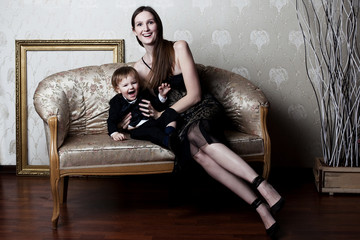 happy mother & son