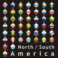 fully editable isolated american flags in christmas bulbs shape