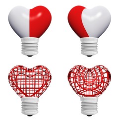 High resolution red 3D hearts for love design