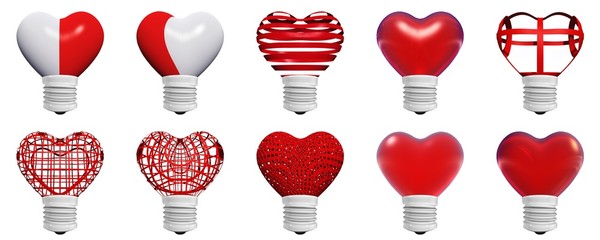 High resolution red 3D hearts for love design