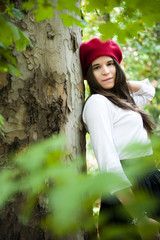 Woman with red beret