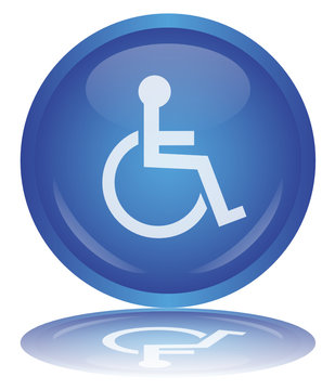 Bouton &ldquo;Handicap - Disabled Sign&rdquo; (Symbole - Rond - Vecteur)