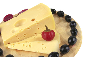 cheese served with vegetables