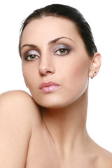 Obraz premium Close-up portrait of young adult with beautiful make-up