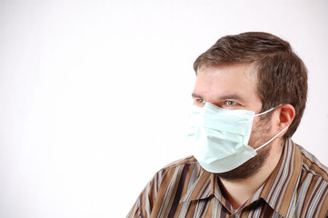 man wearing a surgical mask