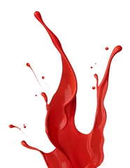 Keuken spatwand met foto red paint splash © Okea