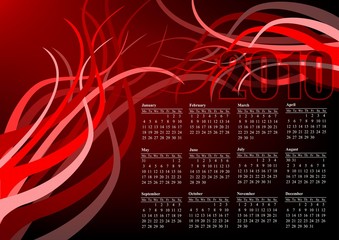 red black calendar