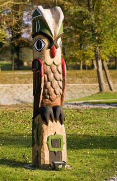 Indian totem in the park.