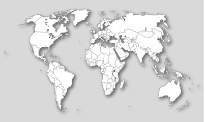 Weltkarte mit Konturen