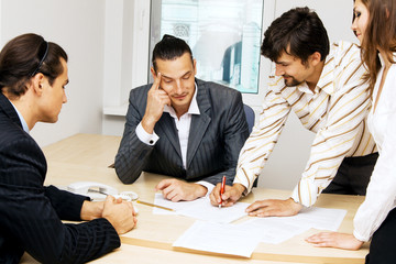 Business team having a discussion