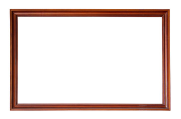 wooden picture-frame isolated on white background