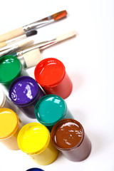 watercolor gouache paints set with brush