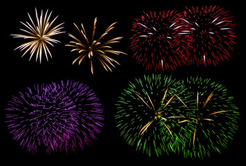 Obraz premium Set of fireworks