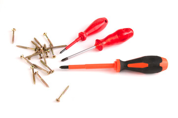 Schraubendreher und Schrauben