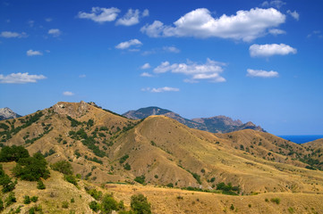 Steppe Crimea mountains