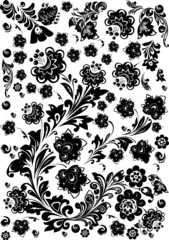 complicated flower black decoration