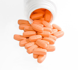 Macro of medical on white background.