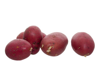 potatoes isolated on the white background