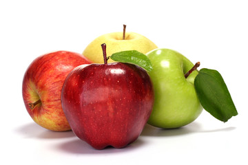 Fresh apples on white