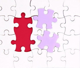 Fototapeta premium There is no two elements , red, puzzle.