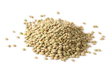 Pile of Lentils isolated on white