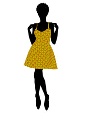Fashionable African American Female Illustration Silhouette