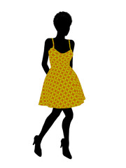 Fashionable African American Female Illustration Silhouette