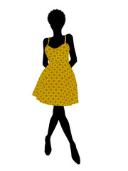 Fashionable African American Female Illustration Silhouette
