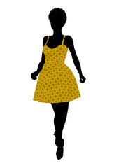 Fashionable African American Female Illustration Silhouette