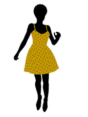 Fashionable African American Female Illustration Silhouette
