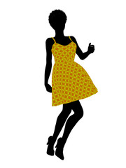 Fashionable African American Female Illustration Silhouette