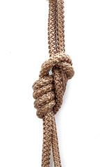 Rope knot on white background (isolated)