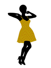Fashionable African American Female Illustration Silhouette