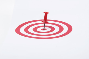 target concept - red thumbtack placed in the centre