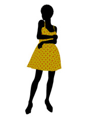 Fashionable African American Female Illustration Silhouette