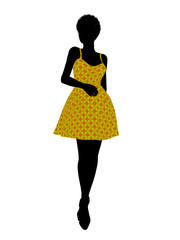Fashionable African American Female Illustration Silhouette