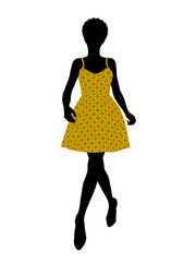 Fashionable African American Female Illustration Silhouette