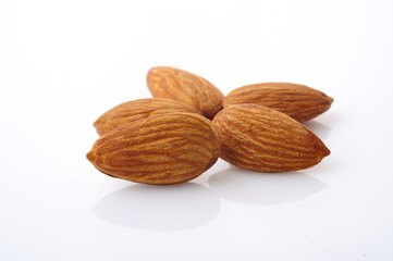 almond nut isolated on a white