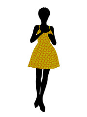 Fashionable African American Female Illustration Silhouette