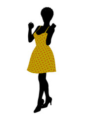 Fashionable African American Female Illustration Silhouette