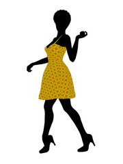 Fashionable African American Female Illustration Silhouette