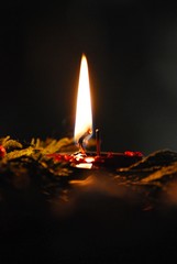 burning candle on  the Advent wreath