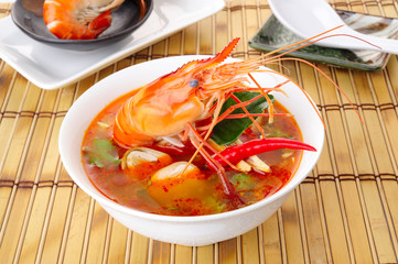 thai tom yum soup - hot and sour soup
