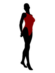 African American Female Swimsuit Silhouette