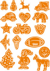 vector - set of Gingerbread Christmas cookies
